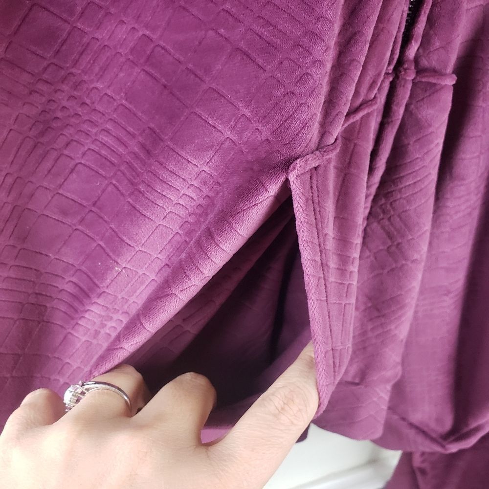Victoria Secert's Y2k Couture Velvet Velour Burgundy Zip Up Crop Hoodie XXL - Picture 9 of 12